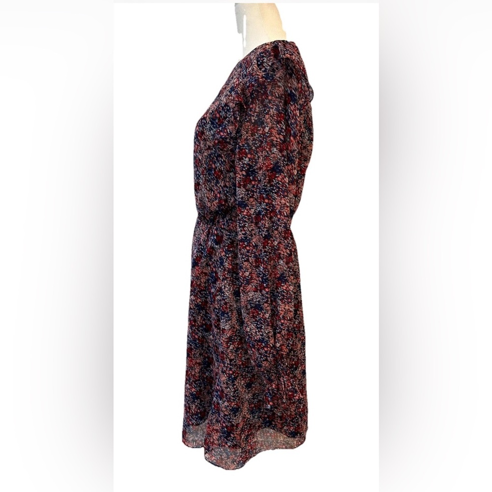 Banana Republic Factory Floral Long Sleeve Elastic Waist Dress Size M - Picture 2 of 9